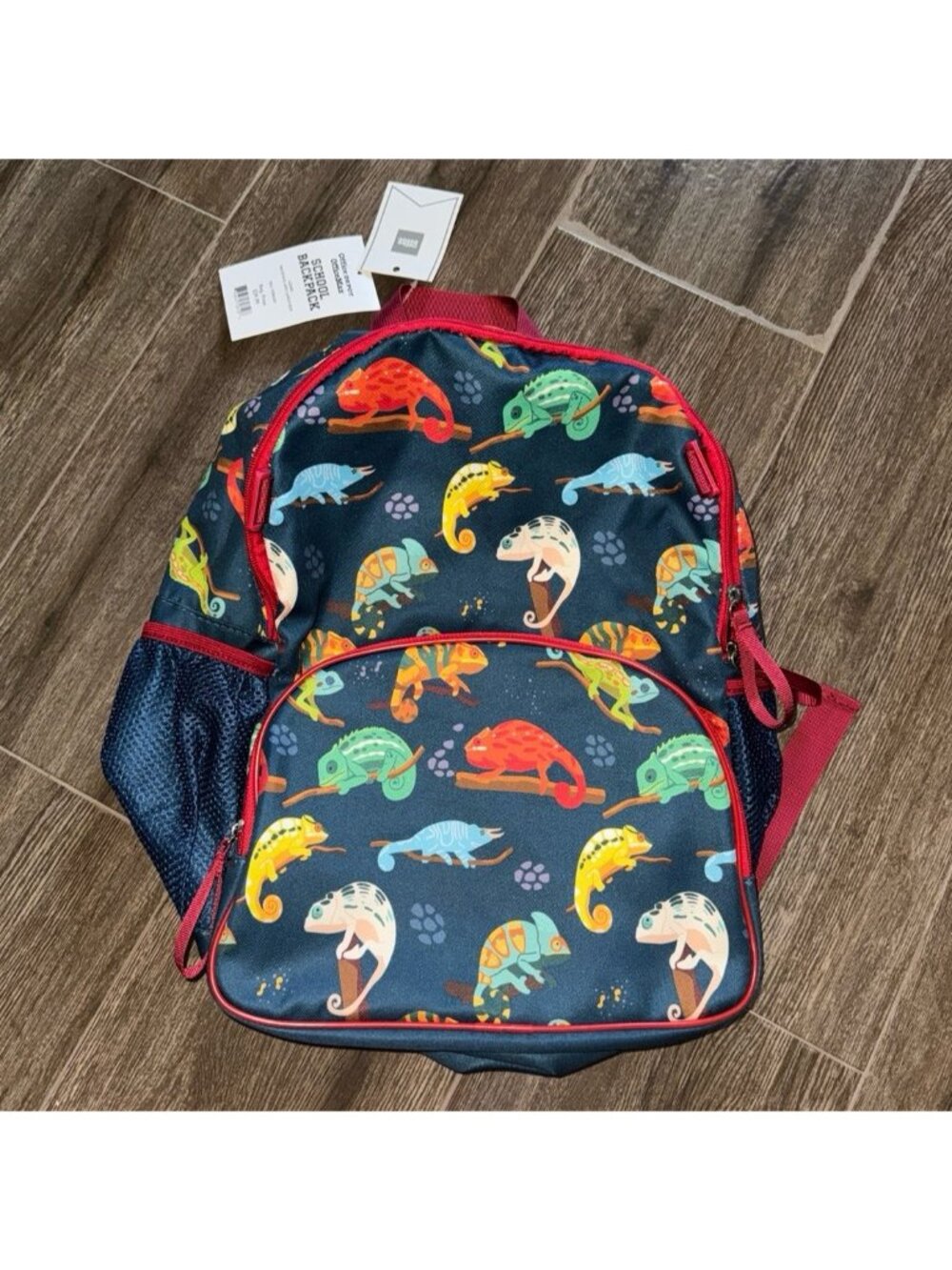New Office Depot Blue Iguana Kids Backpack Lizard Print School Bag